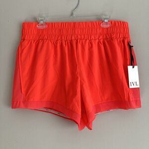 IVL Collective Womens Race Pace Active Lined Shorts Size 14 Hot Orange NEW